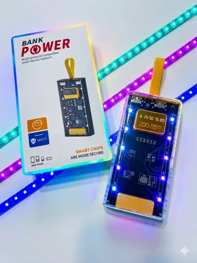 Power bank con soporte multi-dispositivo y luces LED - miniatura 1