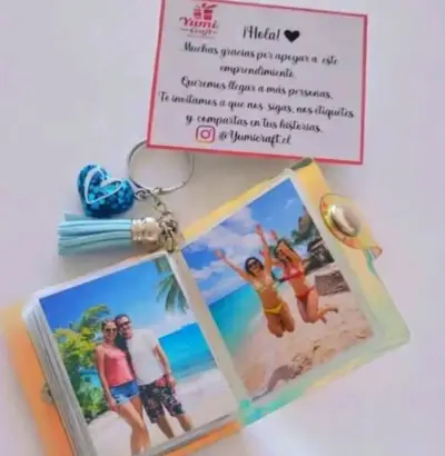 Álbum mini llavero personalizado 15 fotos 5x6cm 💕 - miniatura 1