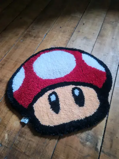 Alfombra decorativa de hongo rojo estilo retro - miniatura 2