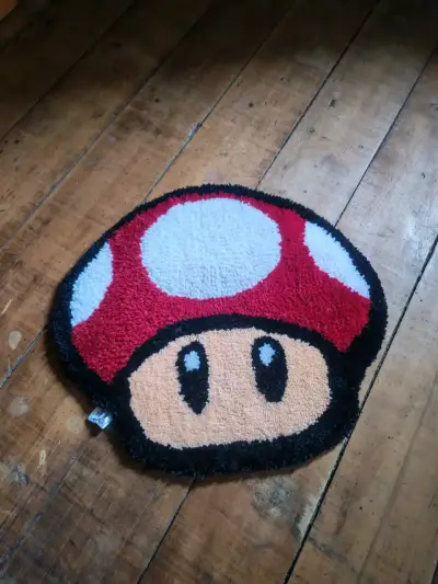 Alfombra decorativa de hongo rojo estilo retro - miniatura 4