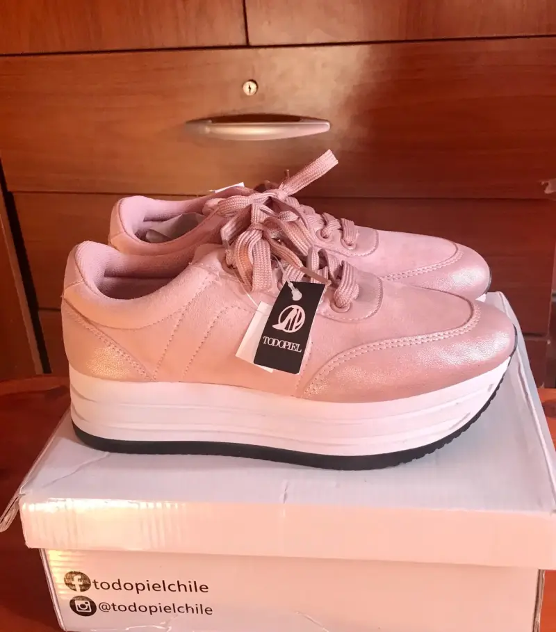 Zapatillas rosadas Todopiel plataforma - 1