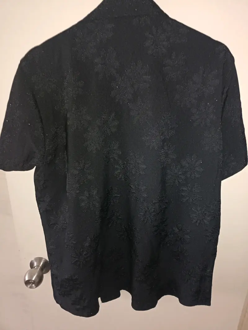 Camisa negra de encaje para hombre - 2