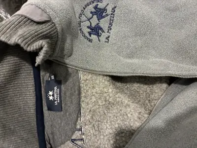 Chaqueta de lana gris La Martina con bordado - miniatura 1