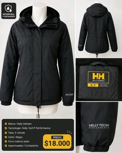 Chaqueta Impermeable Helly Hansen Negra Talla M - miniatura 1
