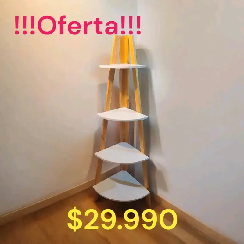 Mueble de TV blanco con espejo y patas de madera - 3