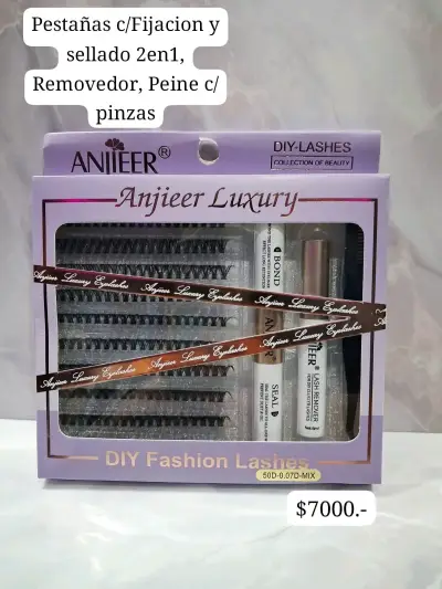 Set de Pestañas Postizas Anjieer con Fijador y Sellador - miniatura 1