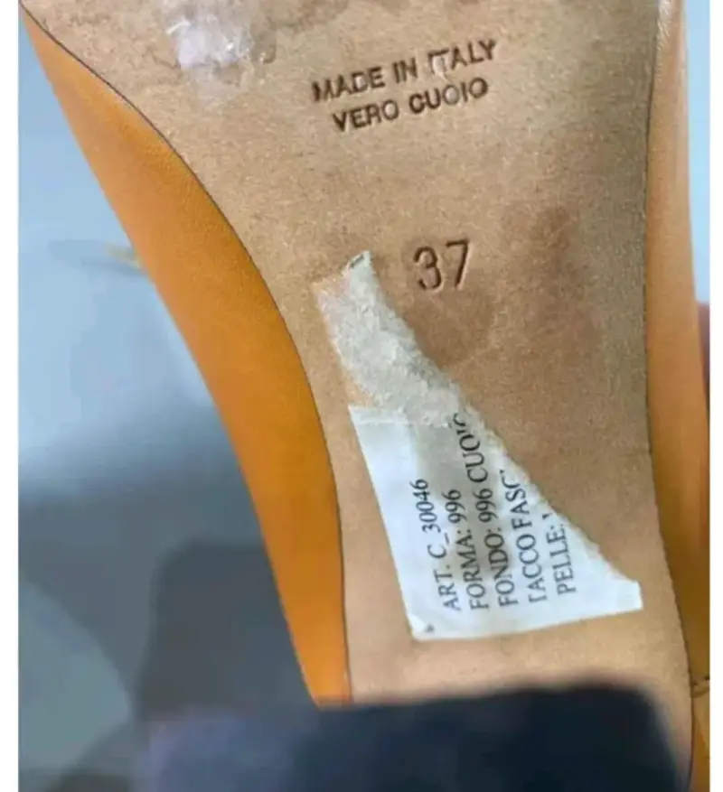 Zapatos de tacón cuero italiano color camel - 2