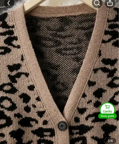 Cárdigan de punto con estampado animal print - miniatura 2