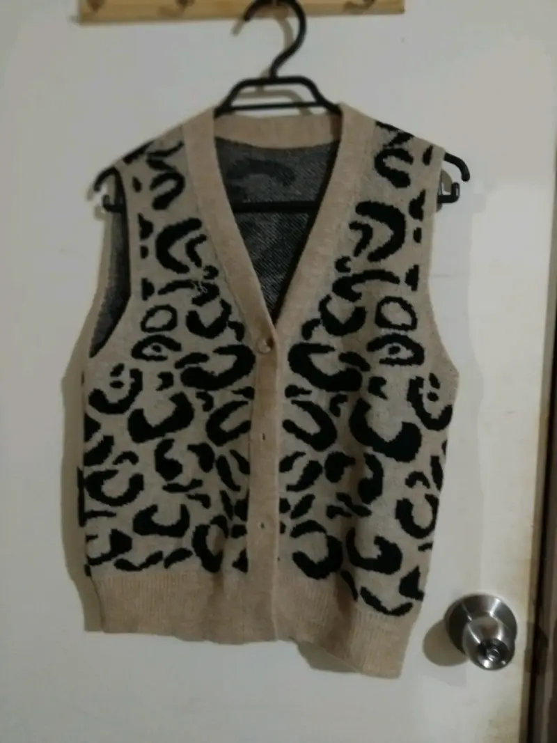 Cárdigan de punto con estampado animal print - 5