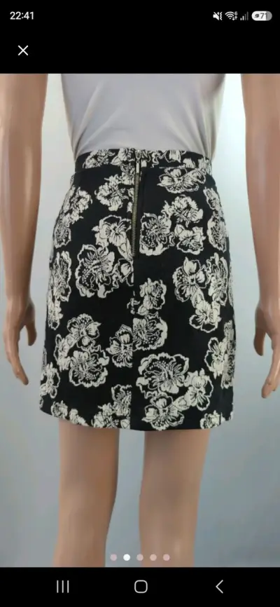 Falda corta estampada en blanco y negro Alma MIA - miniatura 2