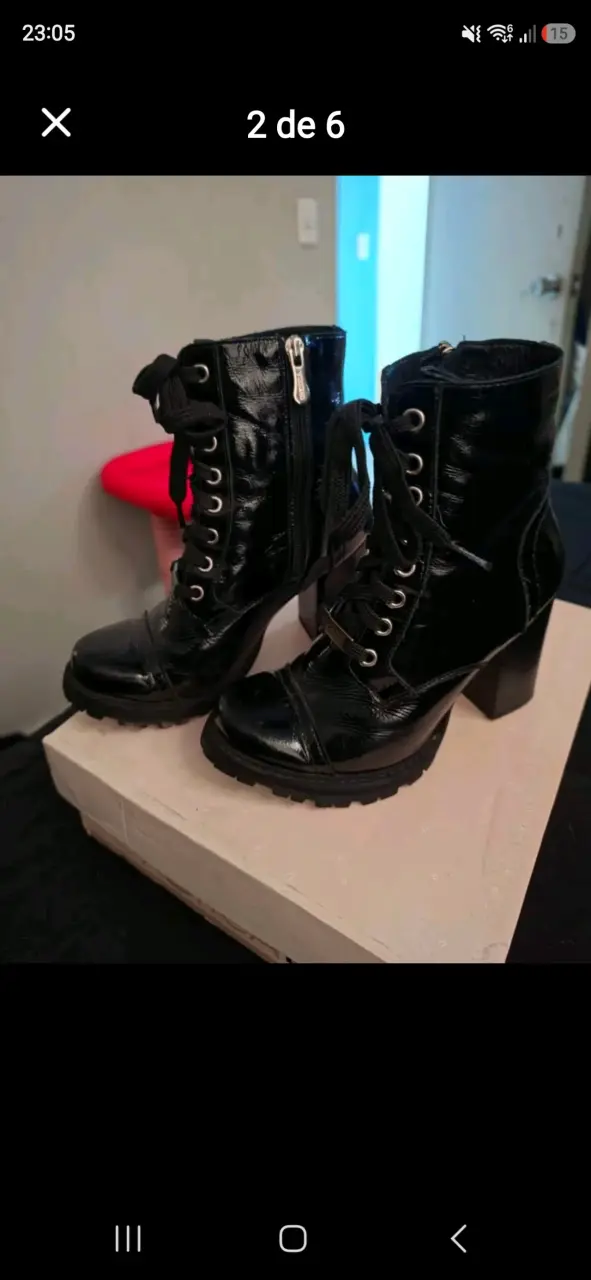 Botines Exotica de charol negro - 2