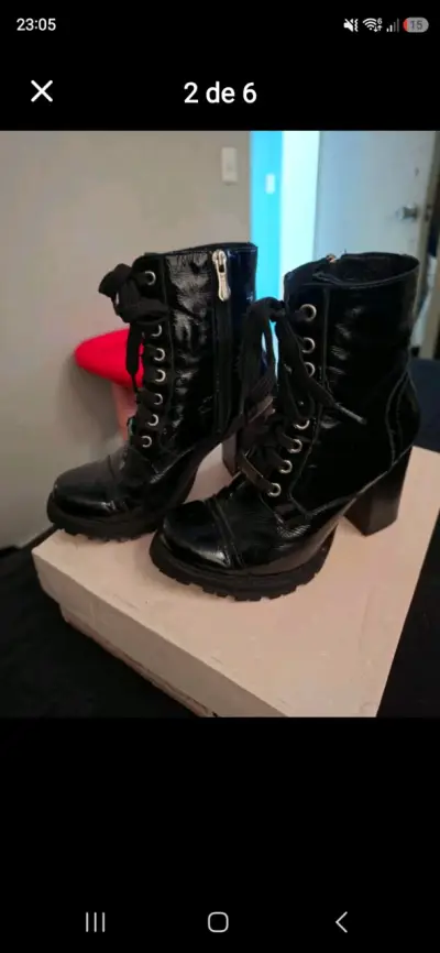 Botines Exotica de charol negro - miniatura 2