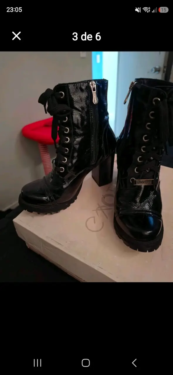 Botines Exotica de charol negro - 3