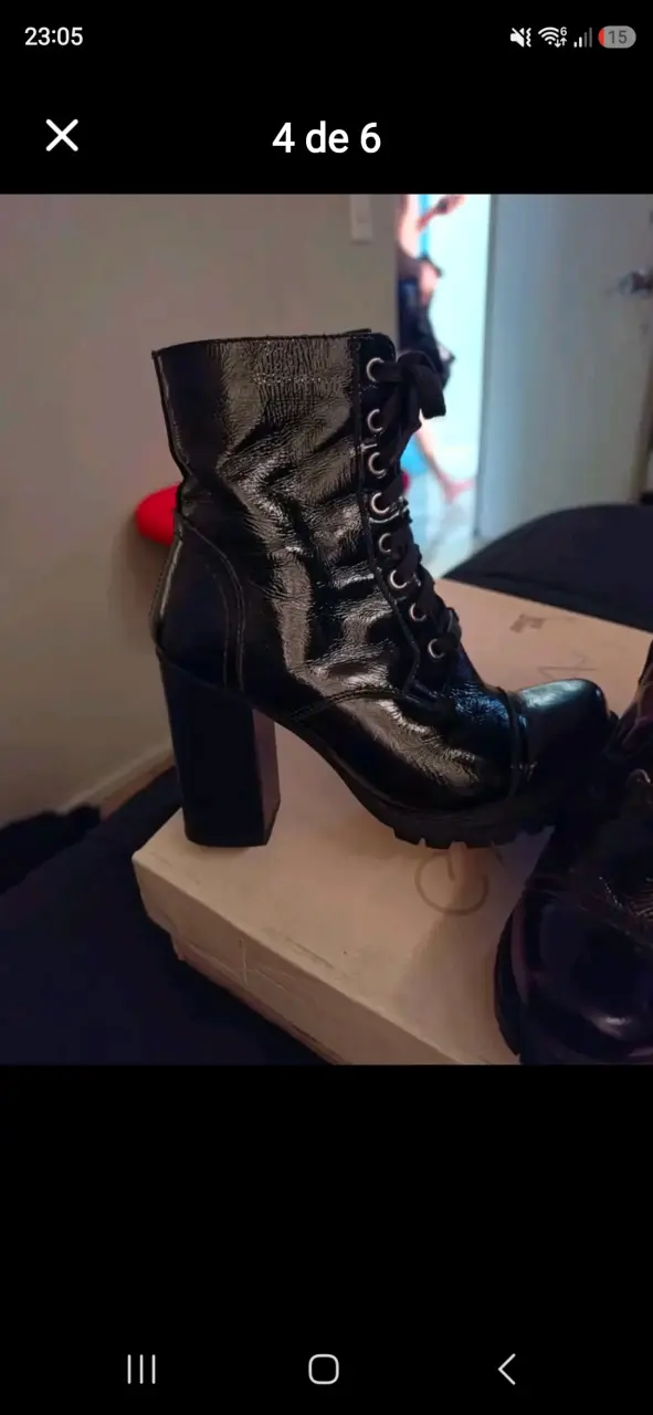 Botines Exotica de charol negro - 4