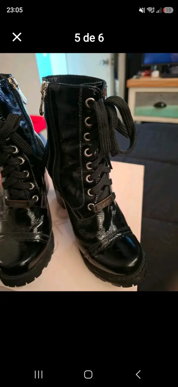 Botines Exotica de charol negro - 5