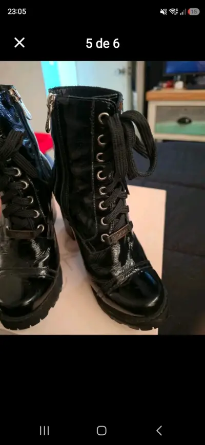 Botines Exotica de charol negro - miniatura 5