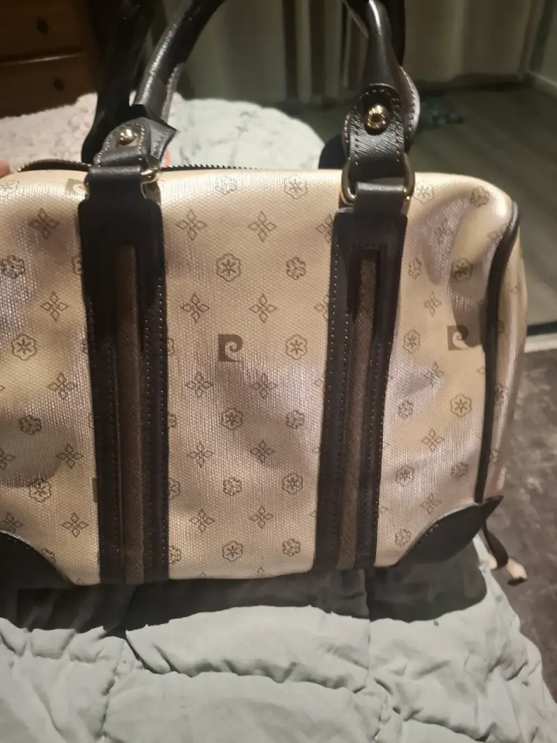 Bolso de mano Pierre Cardin beige y negro - 3