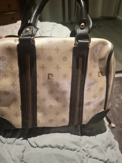 Bolso de mano Pierre Cardin beige y negro - miniatura 3