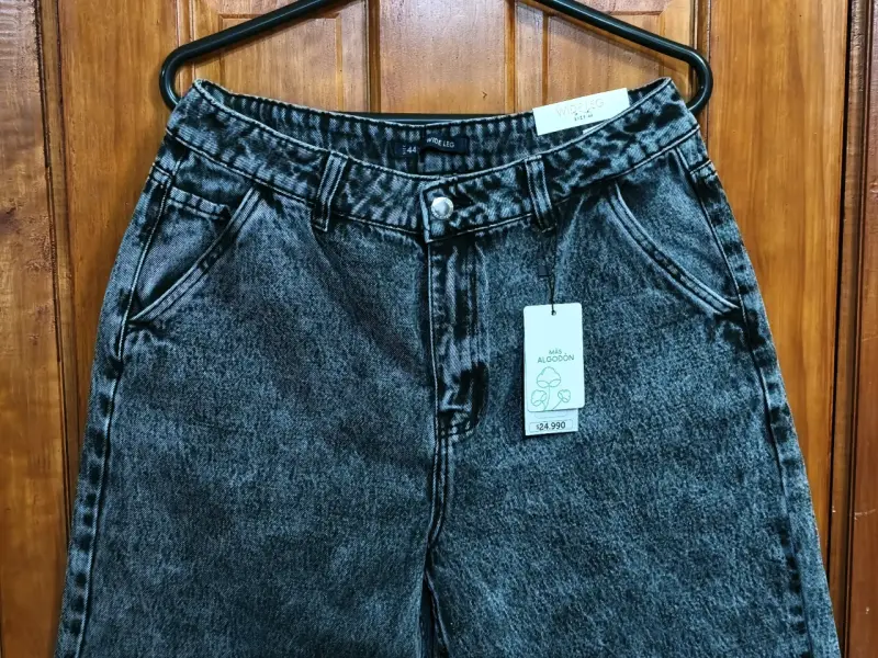 Jeans wide leg gris pierna ancha mujer talla 44 - 1