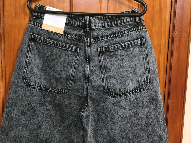 Jeans wide leg gris pierna ancha mujer talla 44 - 3