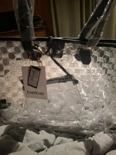 Bolso transparente Bebe con asas negras - miniatura 1