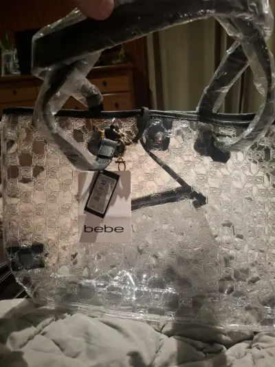 Bolso transparente Bebe con asas negras - miniatura 2