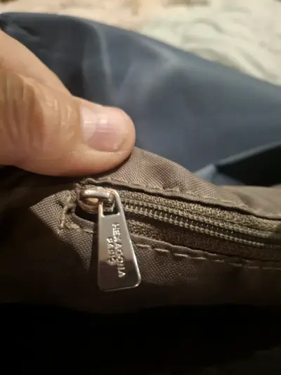Bolso de mano Hexagona azul con detalles en cuero - miniatura 5