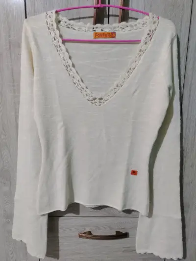 Suéter blanco con encaje Foster talla S - miniatura 1