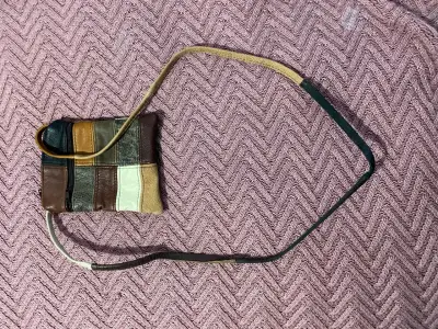 Cartera de cuero multicolor con correa larga - miniatura 3
