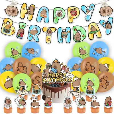 Set de Decoración de Cumpleaños con Capibara - miniatura 1