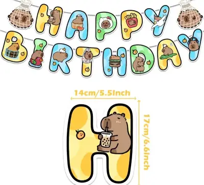 Set de Decoración de Cumpleaños con Capibara - miniatura 3