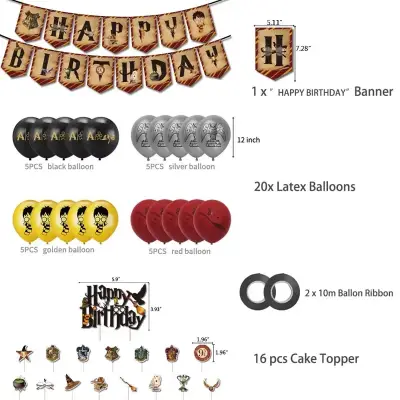 Decoración de cumpleaños temática mágica con globos y toppers - miniatura 5
