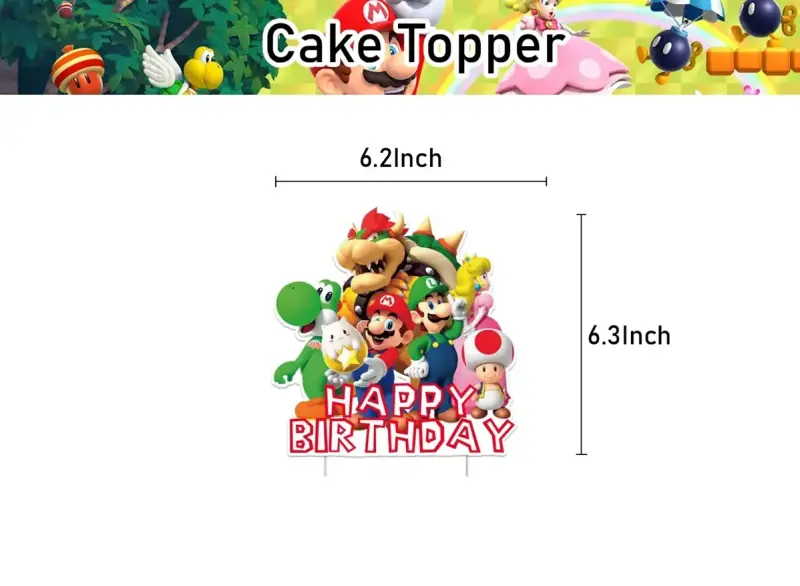 Set de Decoración de Cumpleaños Temática Mario Bros - 3
