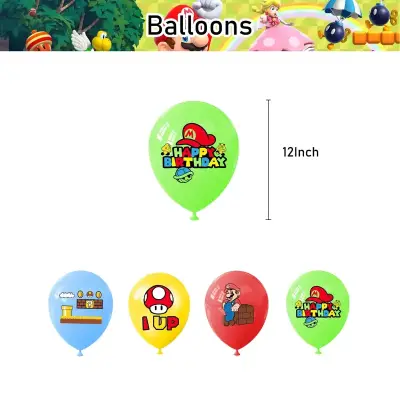 Set de Decoración de Cumpleaños Temática Mario Bros - miniatura 5
