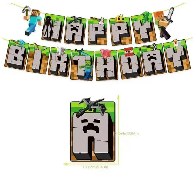 Decoración de cumpleaños temática de videojuego - 2