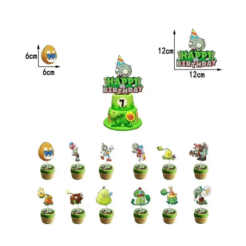 Decoración de cumpleaños temática de plantas vs zombies - 3
