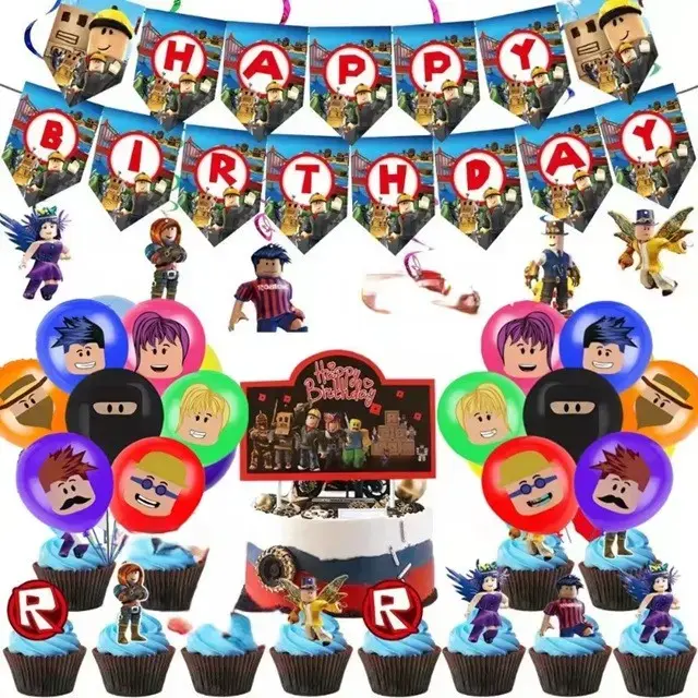 Decoración de cumpleaños temática de Roblox - 1