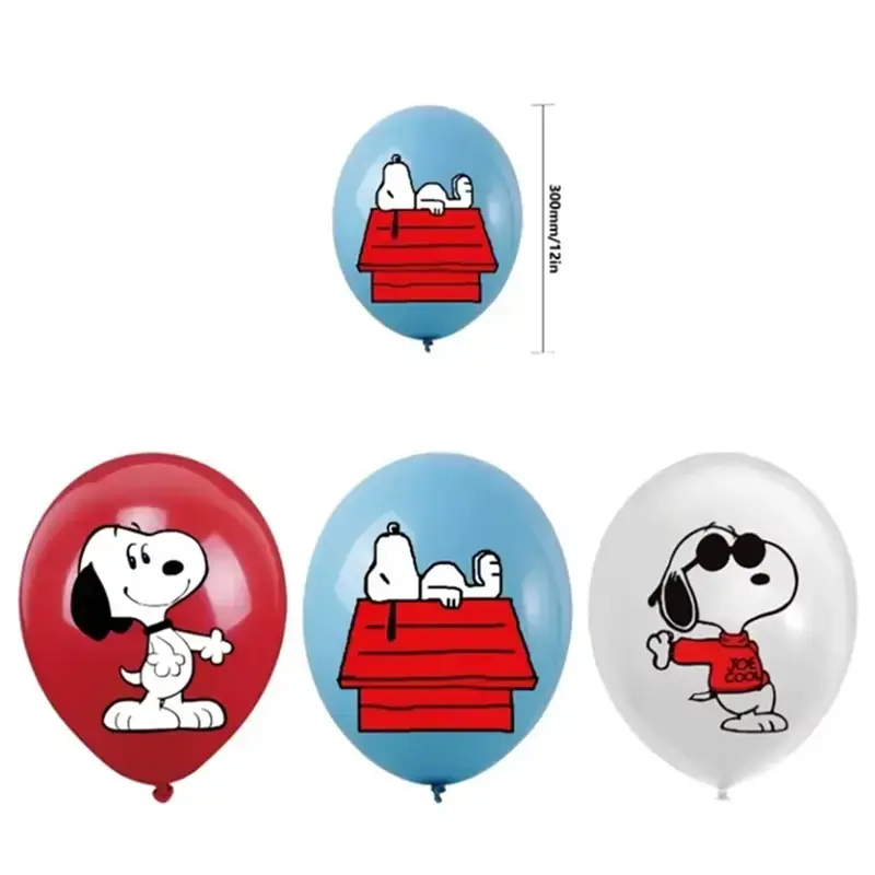 Decoración de cumpleaños Snoopy con globos y banderines - 3