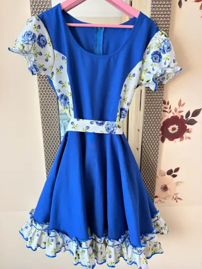 Vestido chinita Azul cueca chilena - miniatura 1