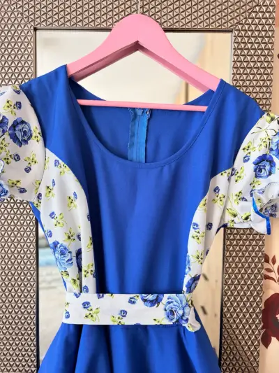 Vestido chinita Azul cueca chilena - miniatura 2