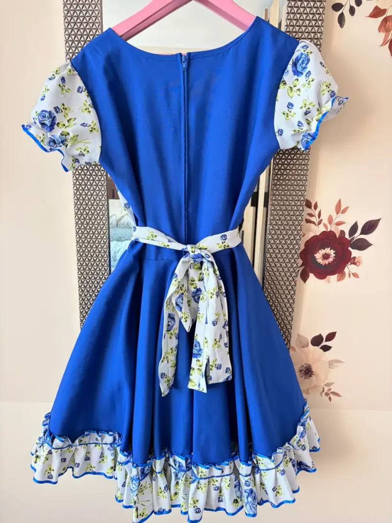 Vestido chinita Azul cueca chilena - 3