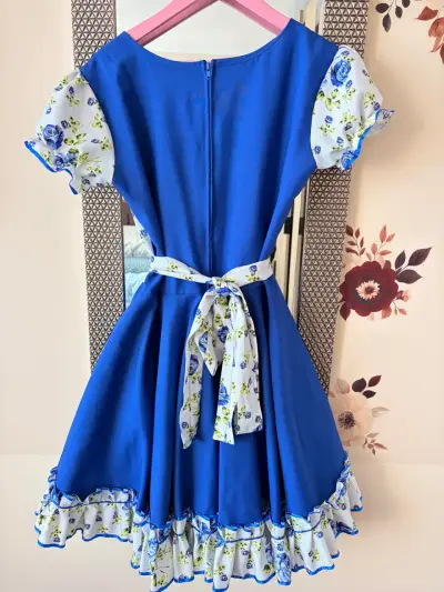 Vestido chinita Azul cueca chilena - miniatura 3