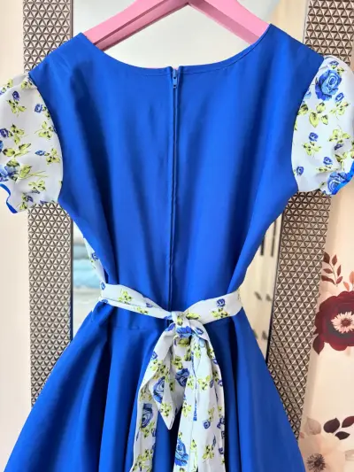 Vestido chinita Azul cueca chilena - miniatura 4