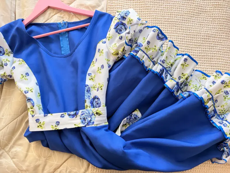 Vestido chinita Azul cueca chilena - 5