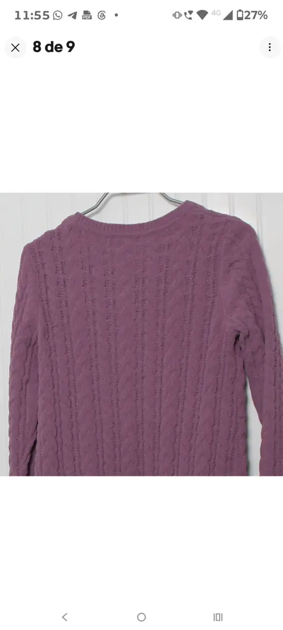 Suéter de punto morado para mujer - 1