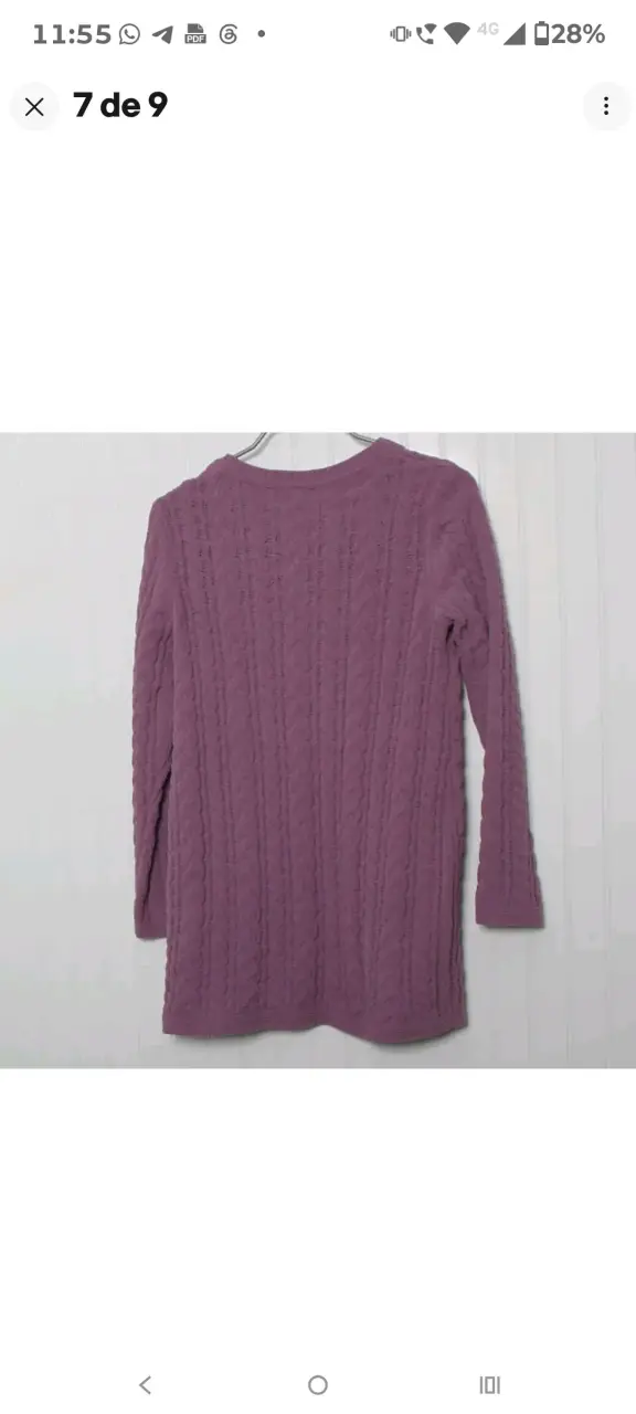 Suéter de punto morado para mujer - 4