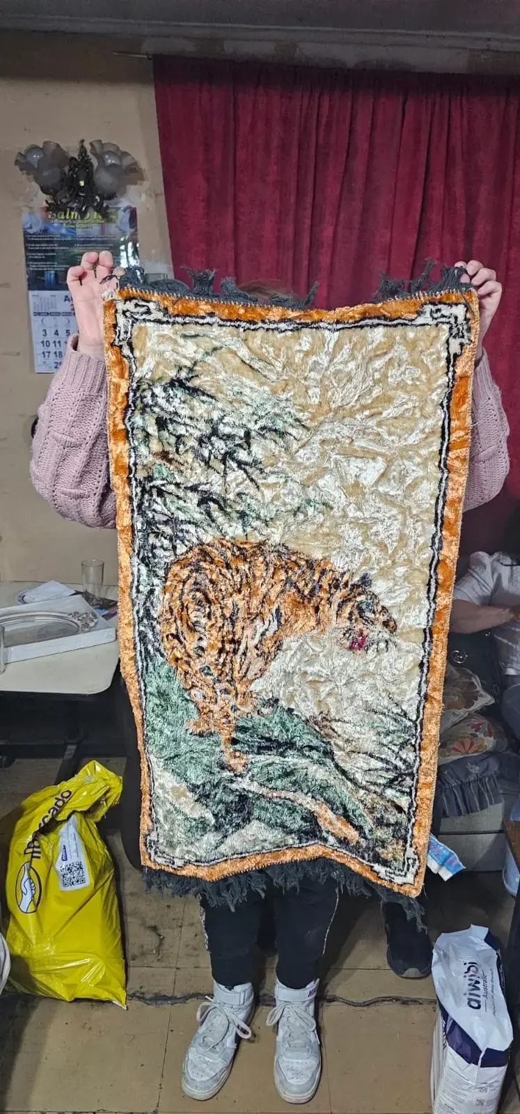 Tapiz decorativo con diseño de tigre