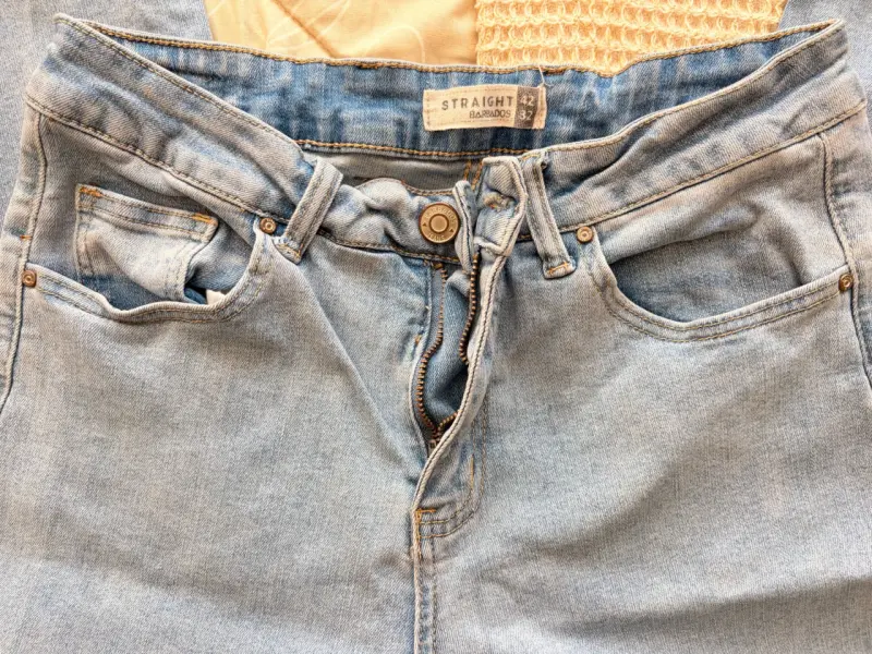 Jeans rectos de mezclilla azul claro - 2