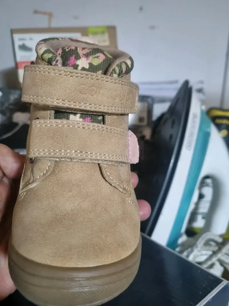 Botines de niño Coniglio beige con diseño floral - 1