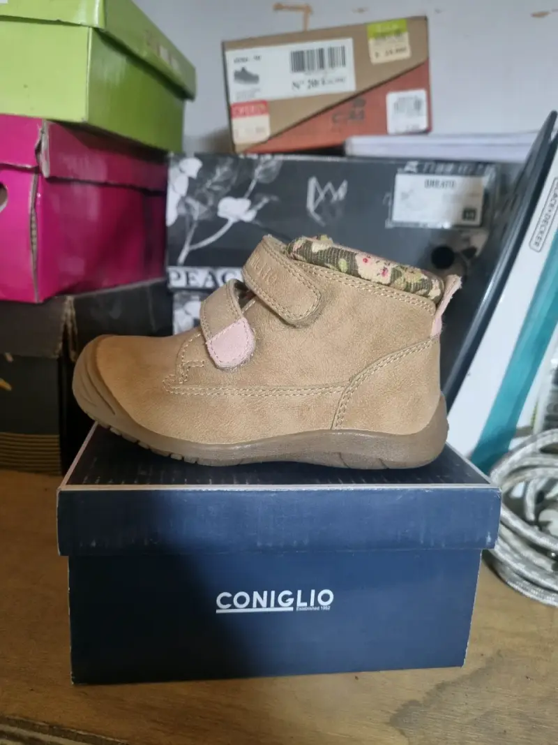 Botines de niño Coniglio beige con diseño floral - 2